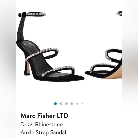 MARC FISHER Like New Dezzi Rhinestone Ankle Strap Heels, Size 8 - Picture 1 of 4